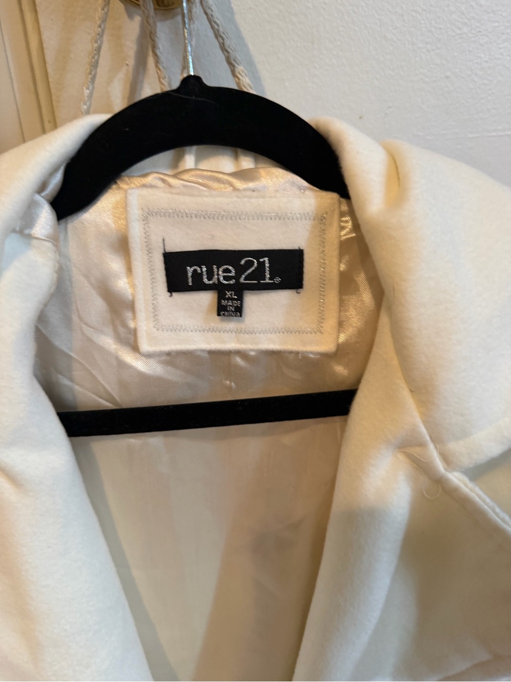 rue21 Cream Peacoat with Classic Collar